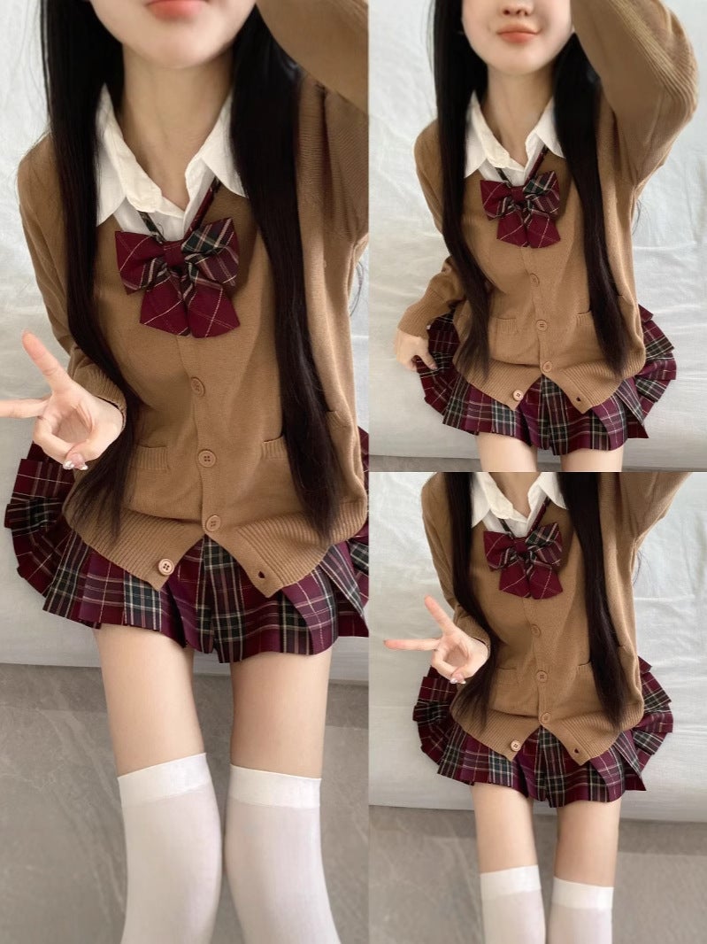 Best-Selling Preppy Jk Uniform Basic Outerwear Sweater Cardigan Jacket Student Commuting Layered Long-Sleeve Knitwear For - Image 4